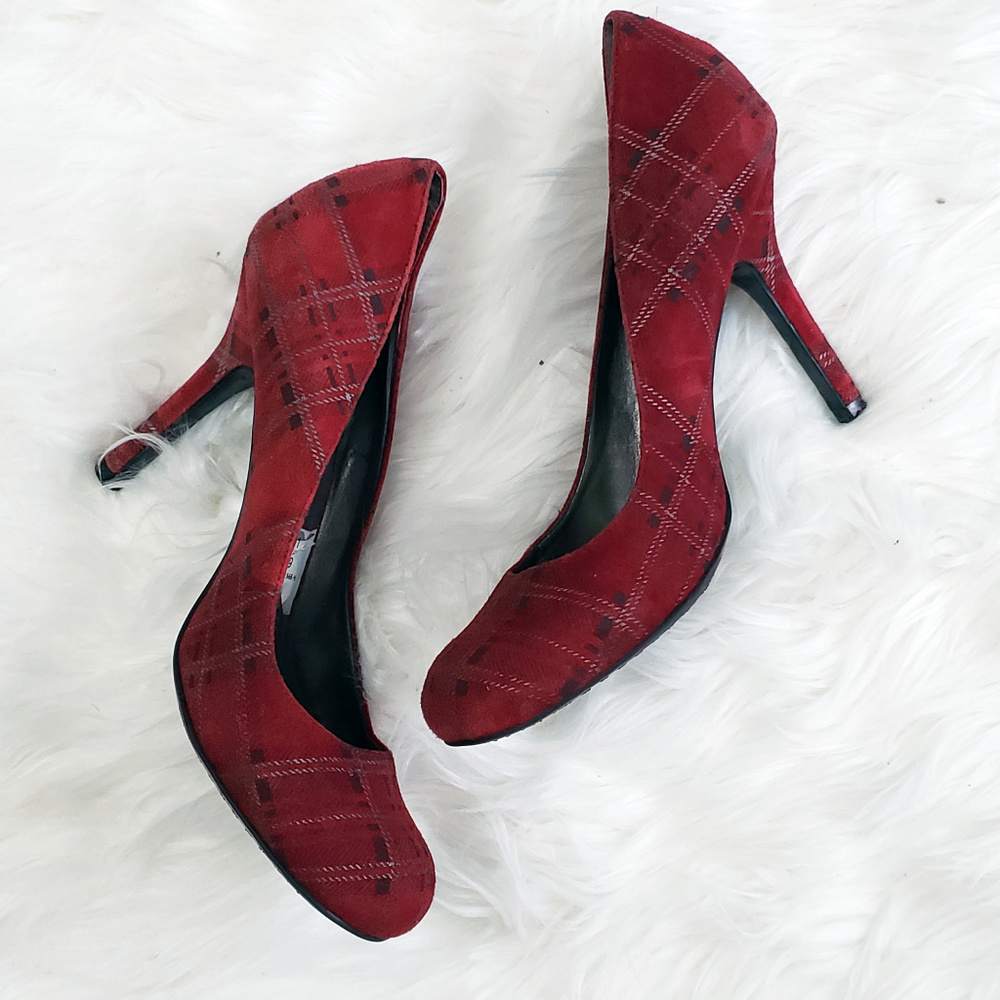 NWT Jessica Simpson Red Plaid Round Toe 4" Pumps